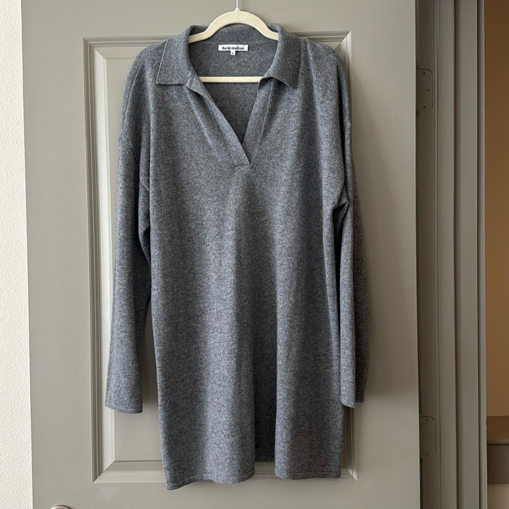 Reformation 100% cashmere sweater dress. Size L.
